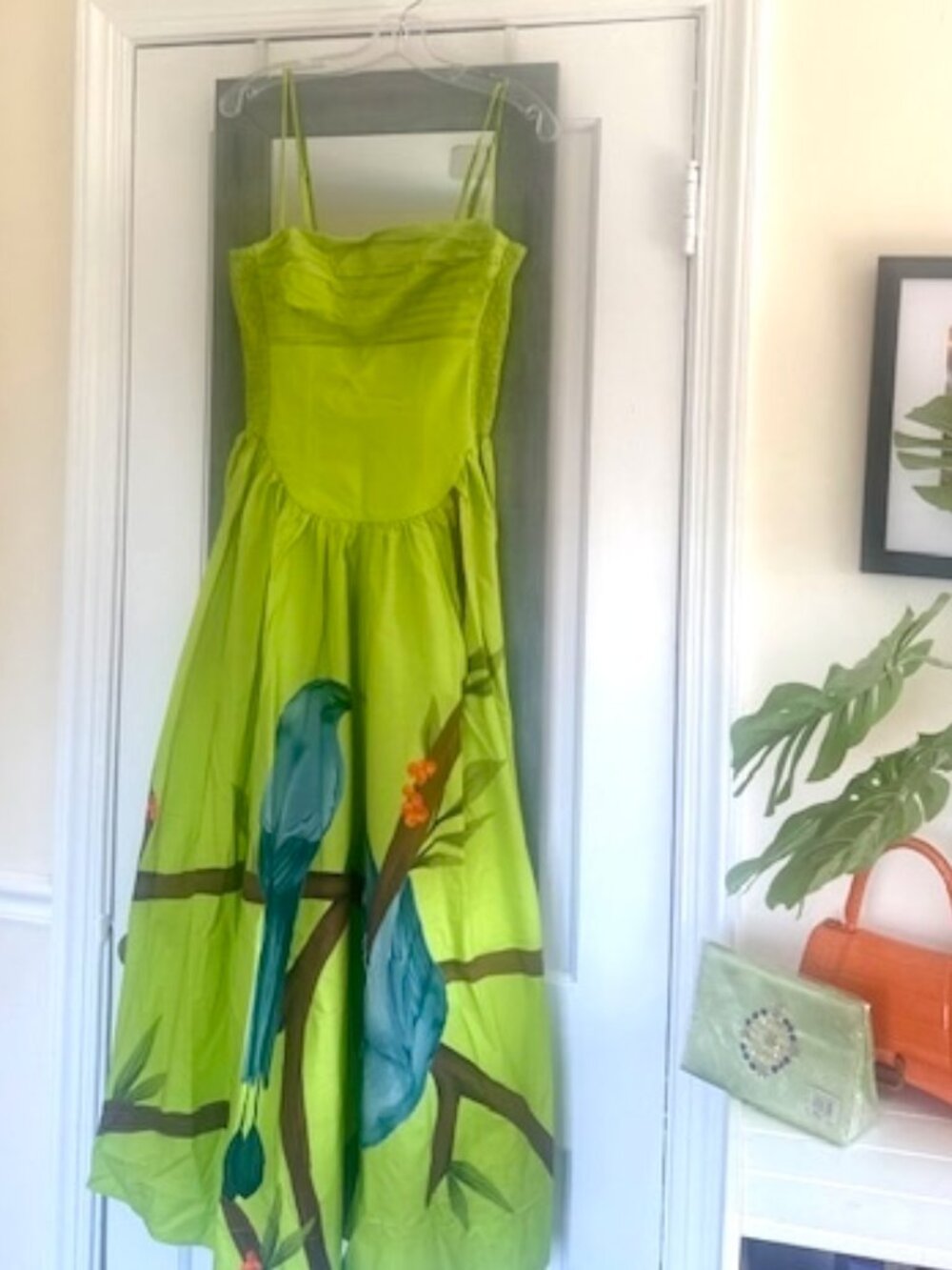 FARM Rio Green Birds Smocked Maxi Dress - Picture 8 of 16